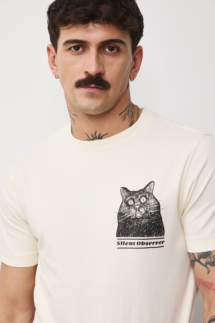 Medicine t-shirt męski bawełniany z elastanem RS26-TSM456 beżowy