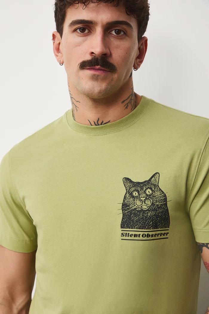 T-shirt męski bawełniany z elastanem by Aleksandra Czarny, Grafika Polska RS26-TSM456 zielony