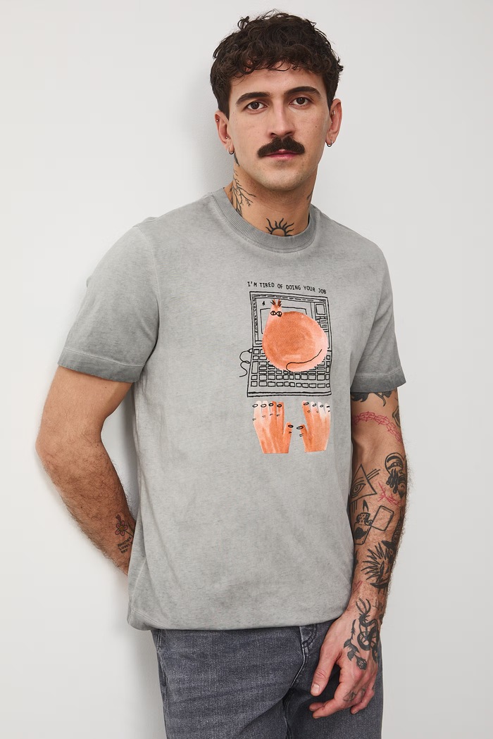 Medicine t-shirt męski bawełniany szary RS26-TSM457