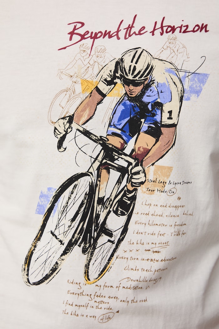 T-shirt męski bawełniany RS26-TSM502 beżowy