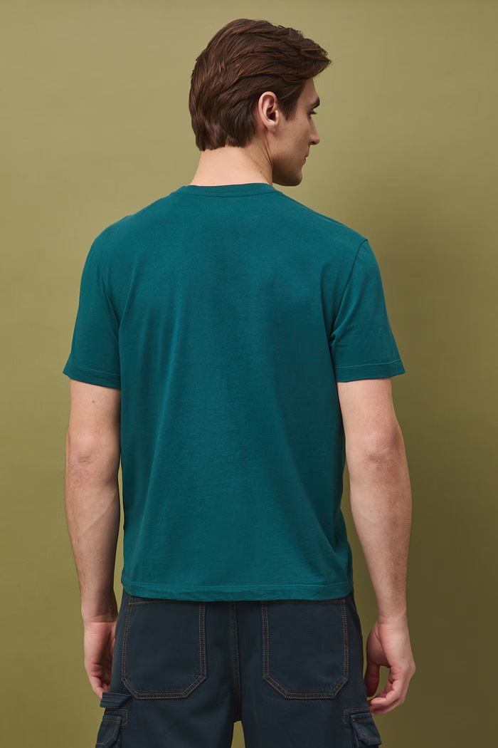 T-shirt męski bawełniany turkusowy RS26-TSM503