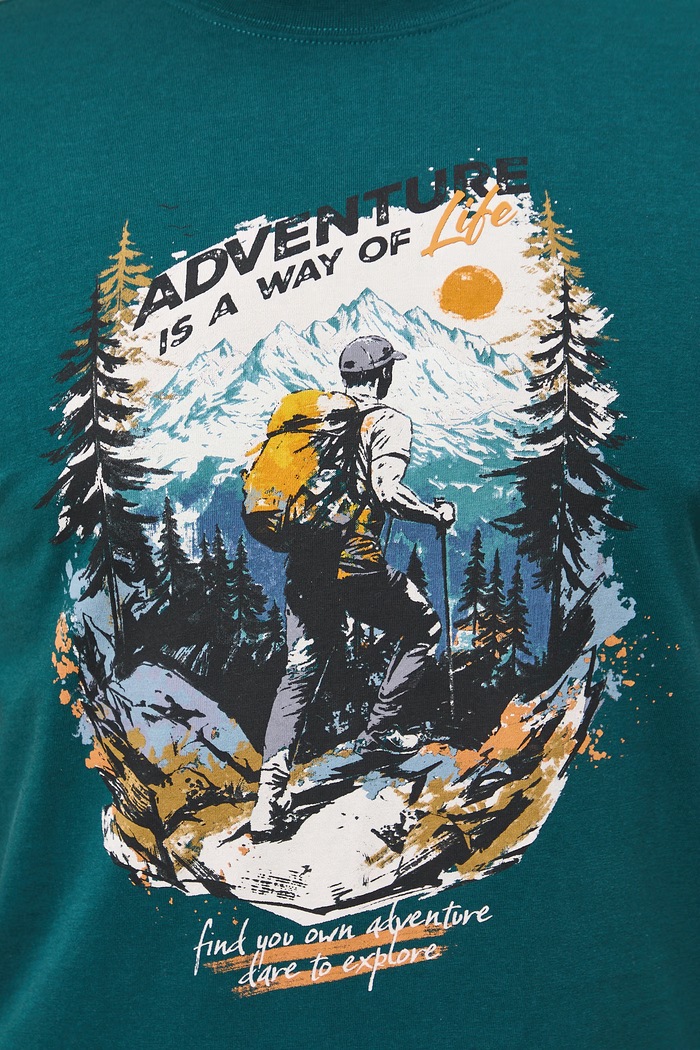 T-shirt męski bawełniany RS26-TSM503 turkusowy