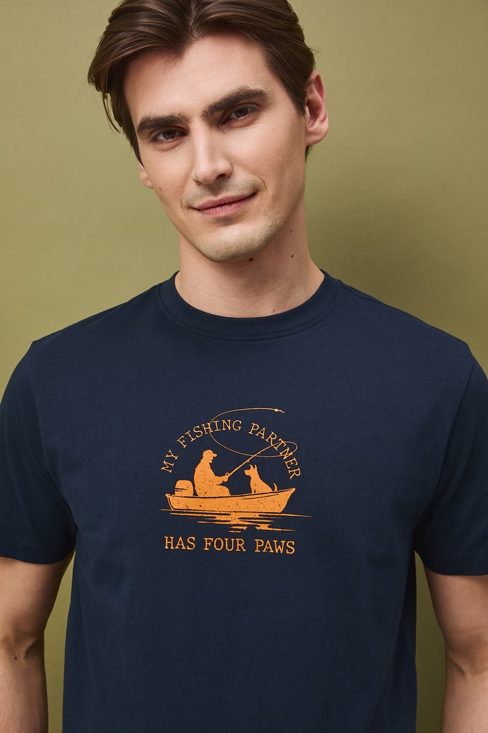 t-shirt męski bawełniany granatowy RS26-TSM504