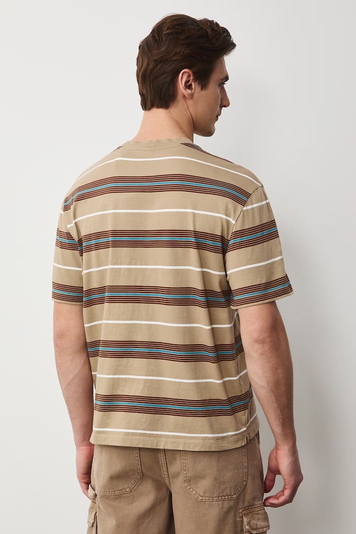 Odzież T-shirt męski bawełniany RS26-TSM505 beżowy