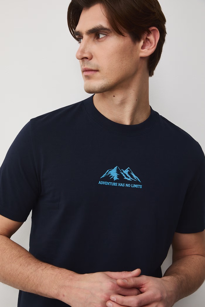 t-shirt męski bawełniany granatowy RS26-TSM511