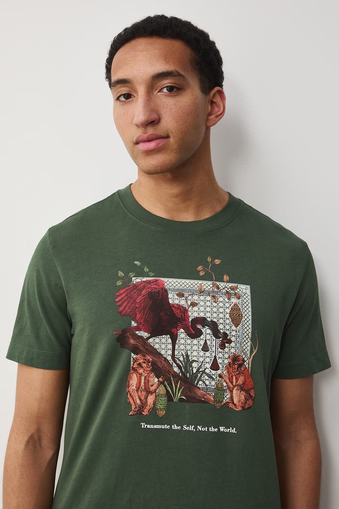 t-shirt męski bawełniany z kolekcji Ilona Tambor x Medicine RS26-TSM653 zielony