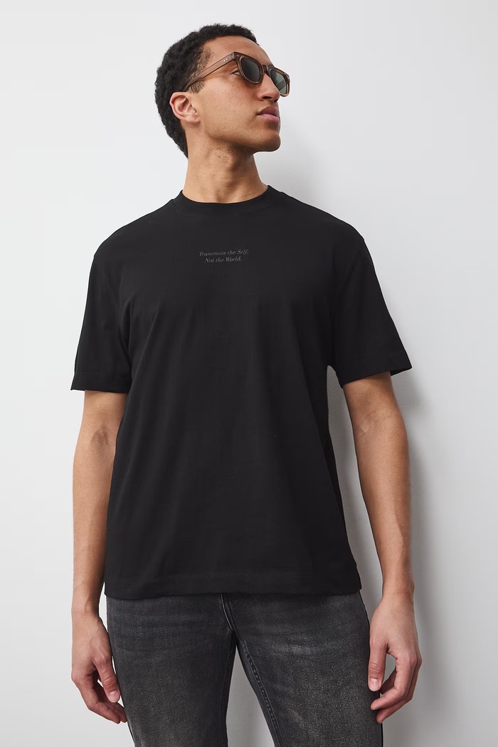 T-shirt męski bawełniany z kolekcji Ilona Tambor x Medicine RS26-TSM654 czarny RS26