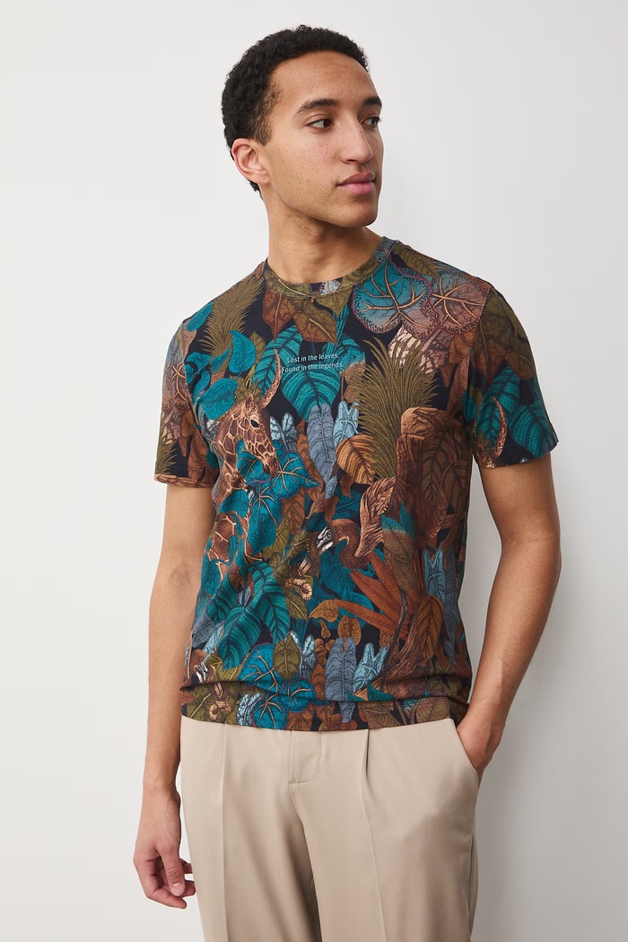 T-shirt męski bawełniany z elastanem z kolekcji Ilona Tambor x Medicine RS26-TSM655 multicolor RS26