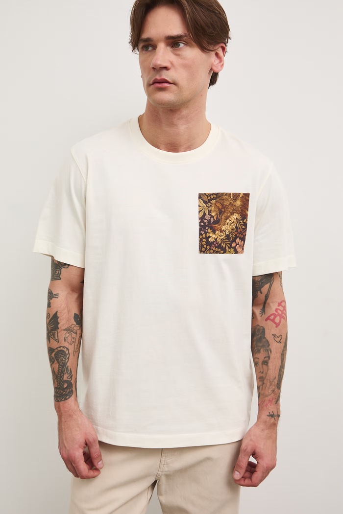 T-shirt męski bawełniany z kolekcji Ilona Tambor x Medicine RS26-TSM661 beżowy RS26