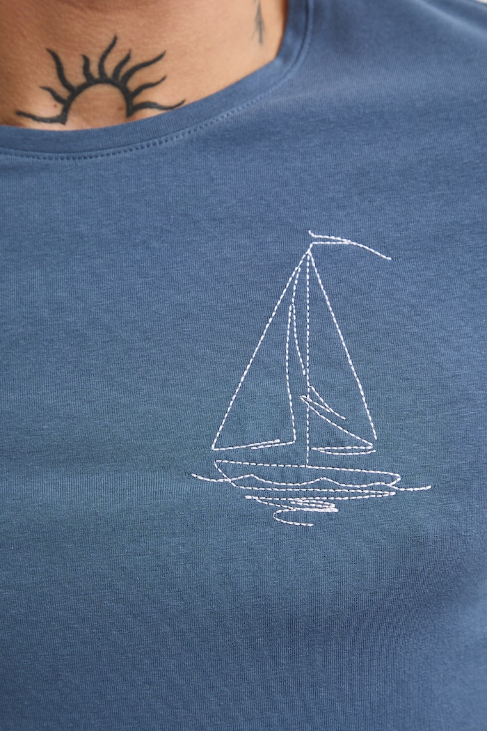 T-shirt męski bawełniany z elastanem Medicine niebieski RS26-TSM707