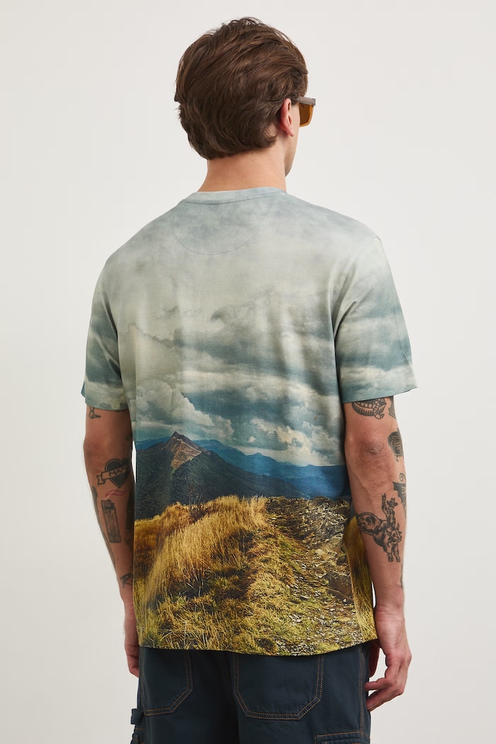 T-shirt męski bawełniany z elastanem z kolekcji Bieszczadzki Park Narodowy x Medicine multicolor RS26-TSM851