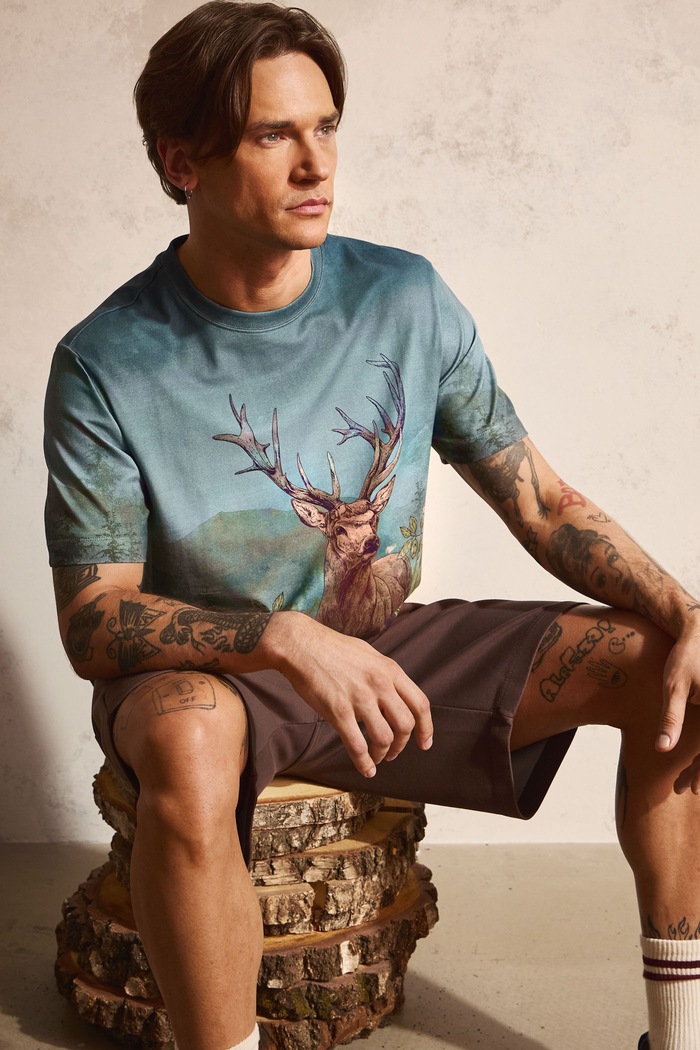 Medicine tricou pentru bărbați, din bumbac cu elastan multicolor RS26-TSM852
