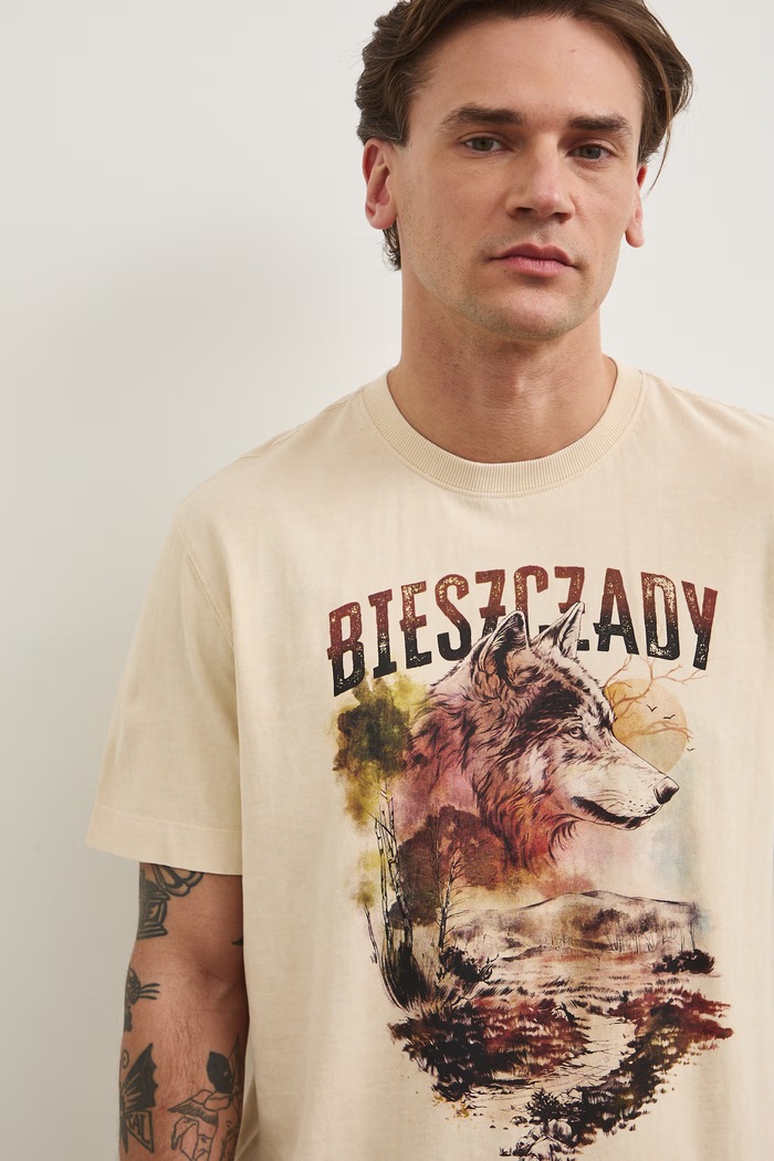 Medicine tricou pentru bărbați, din bumbac RS26-TSM853 bej