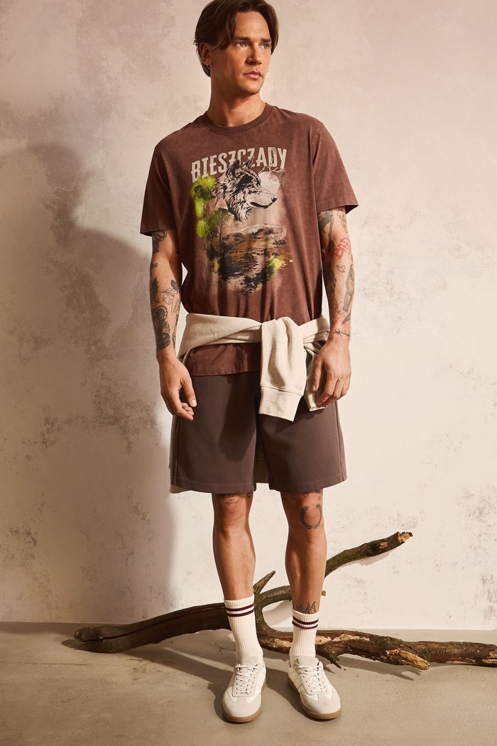 Medicine tricou pentru bărbați, din bumbac maro RS26-TSM853