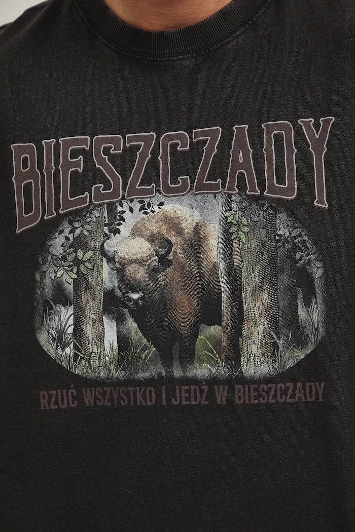 T-shirt męski bawełniany z kolekcji Bieszczadzki Park Narodowy x Medicine RS26-TSM858