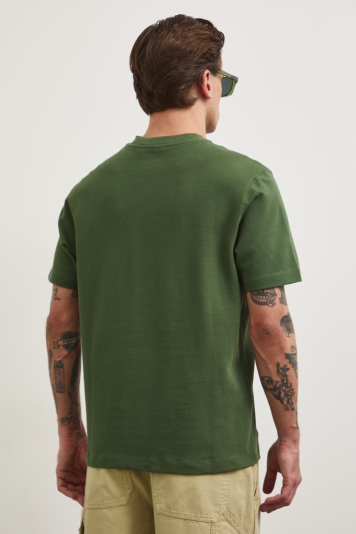 T-shirt męski bawełniany z elastanem z kolekcji Bieszczadzki Park Narodowy x Medicine zielony RS26-TSM860