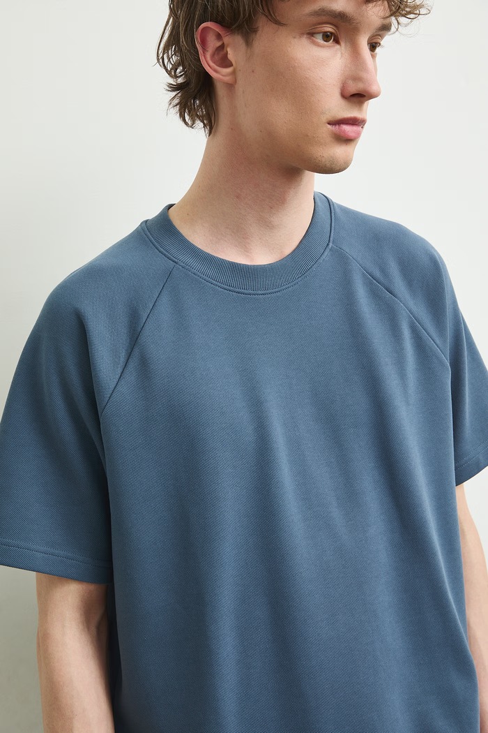 T-shirt męski gładki niebieski RS26-TSMA05