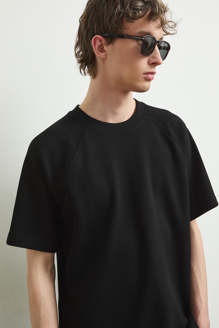 T-shirt męski gładki czarny RS26-TSMA05