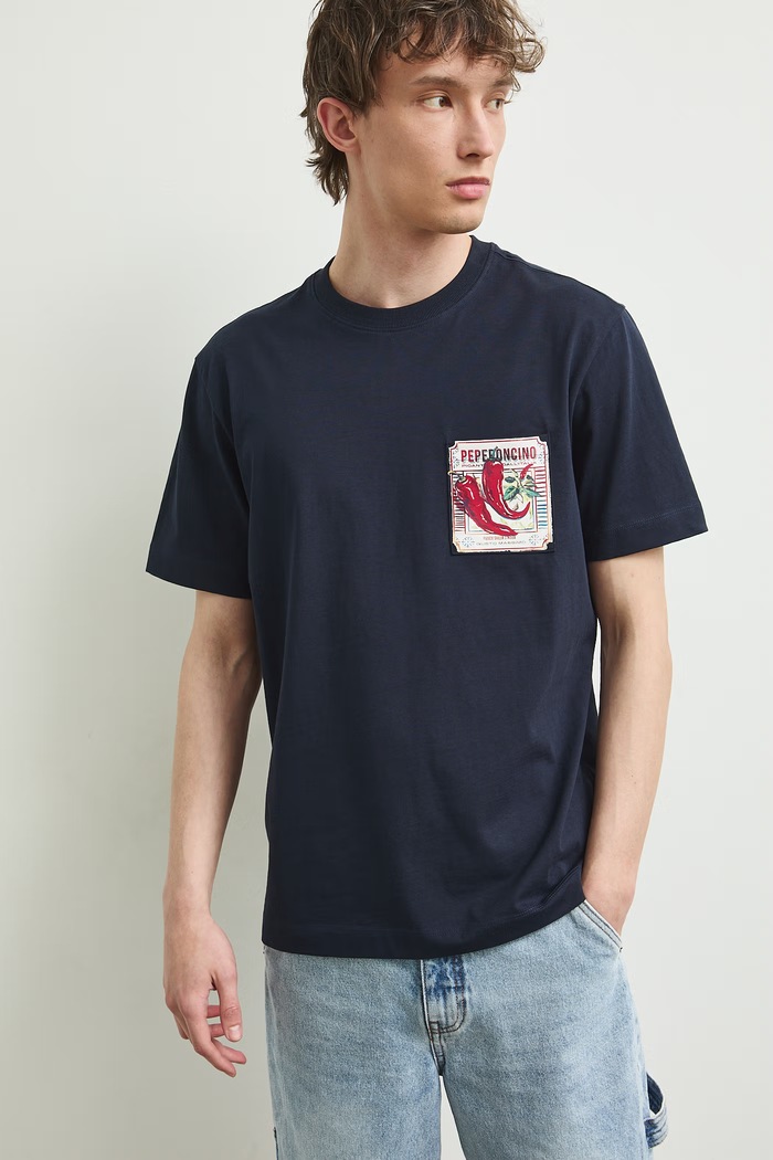 Medicine t-shirt ανδρικό βαμβακερό σκούρο μπλε RS26-TSMA17