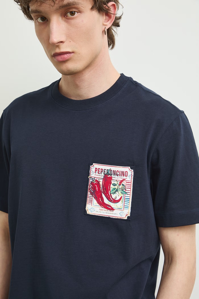 Medicine t-shirt ανδρικό βαμβακερό σκούρο μπλε RS26-TSMA17