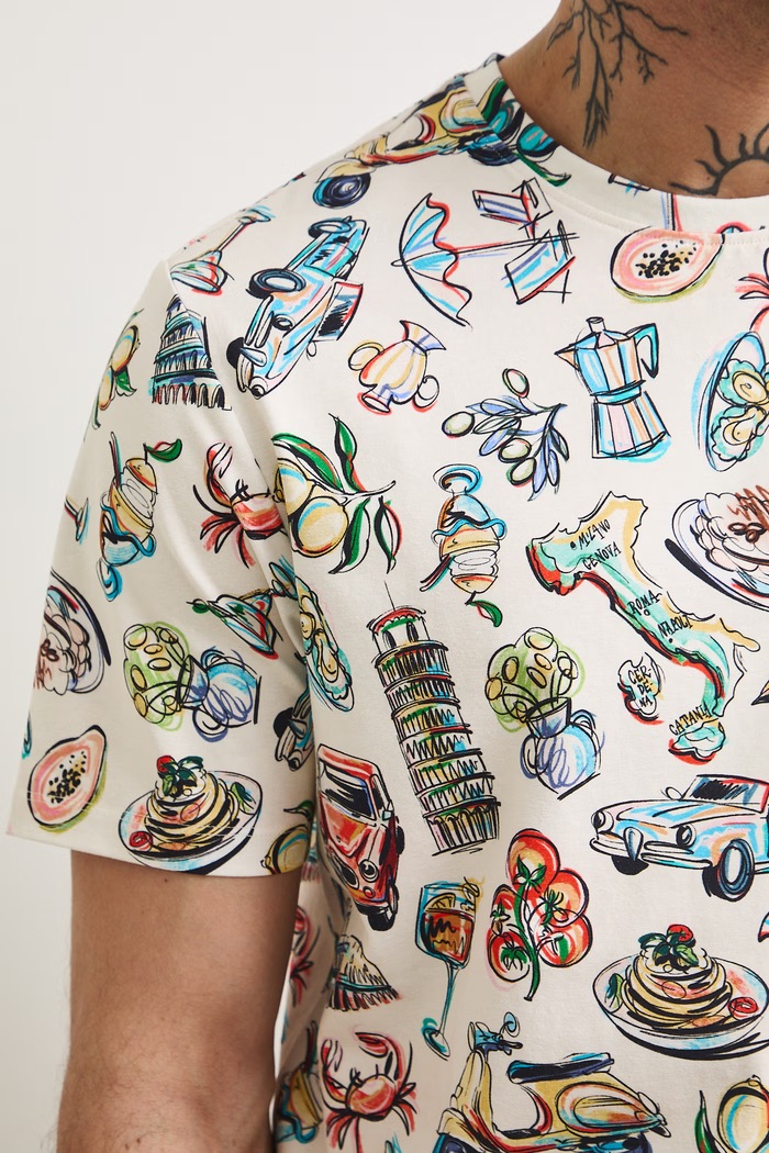 Medicine T-shirt męski bawełniany z elastanem RS26-TSMA20 beżowy