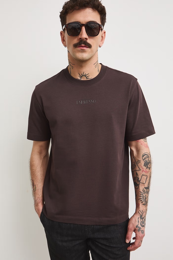 Ρούχα Medicine t-shirt ανδρικό βαμβακερό RS26-TSMA23 καφέ