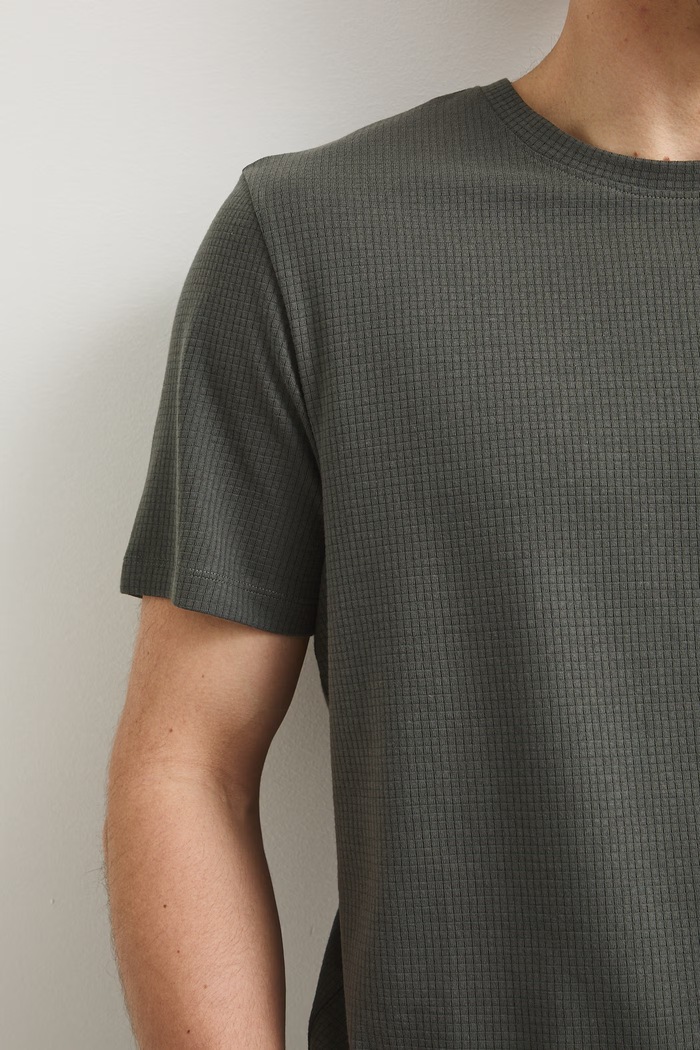 T-shirt męski z fakturą RS26-TSMB04 zielony