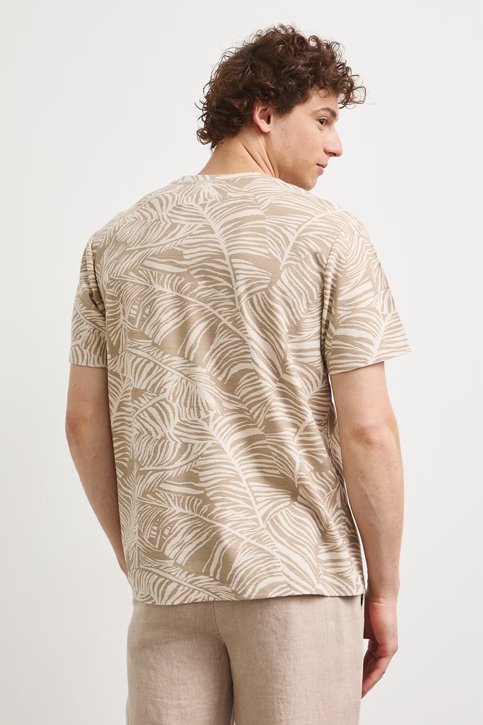 Odzież T-shirt męski bawełniany RS26-TSMB11 beżowy