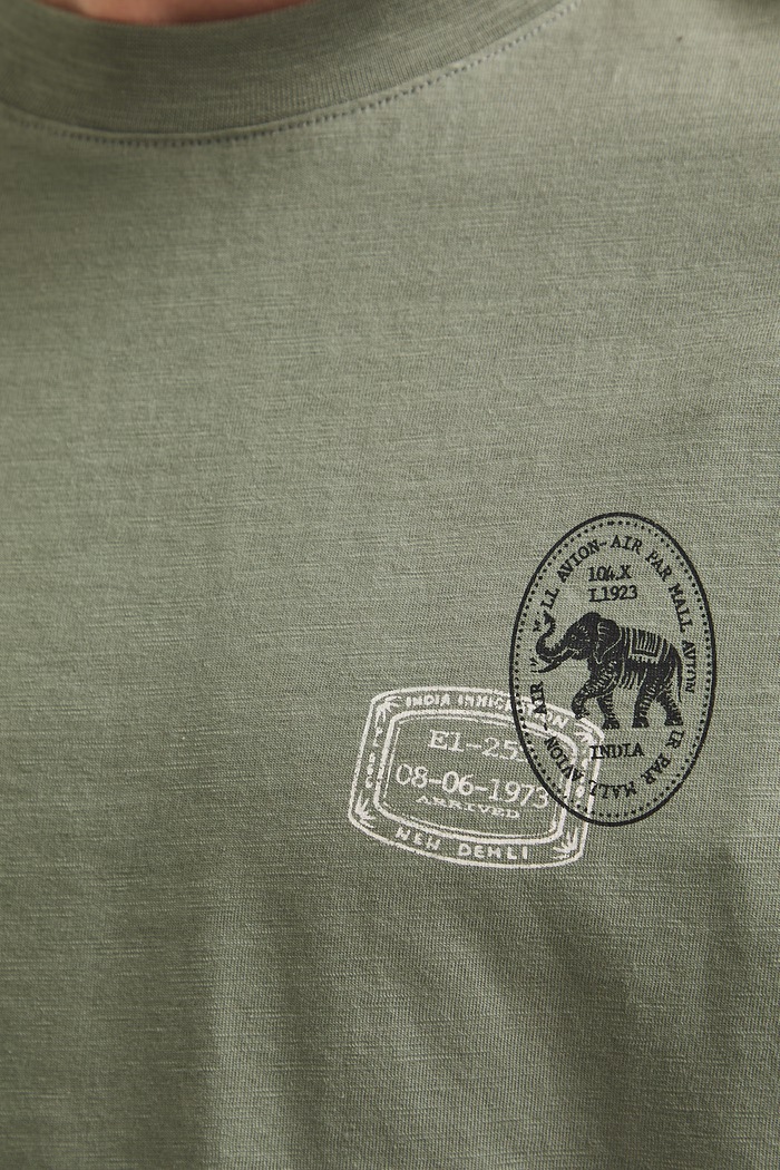T-shirt męski bawełniany z nadrukiem RS26-TSMB16 zielony