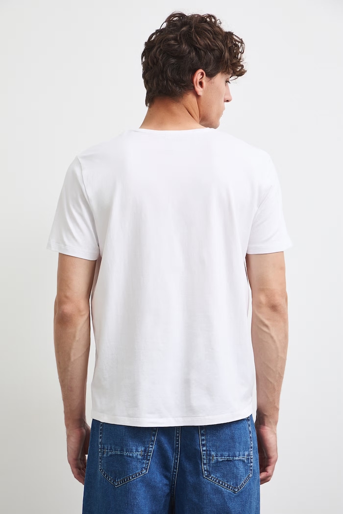 T-shirt męski bawełniany z nadrukiem RS26-TSMB27 biały RS26