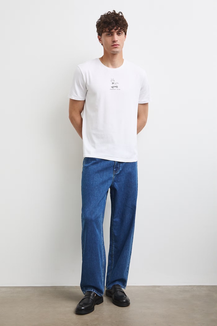 T-shirt męski bawełniany z nadrukiem RS26-TSMB27 biały