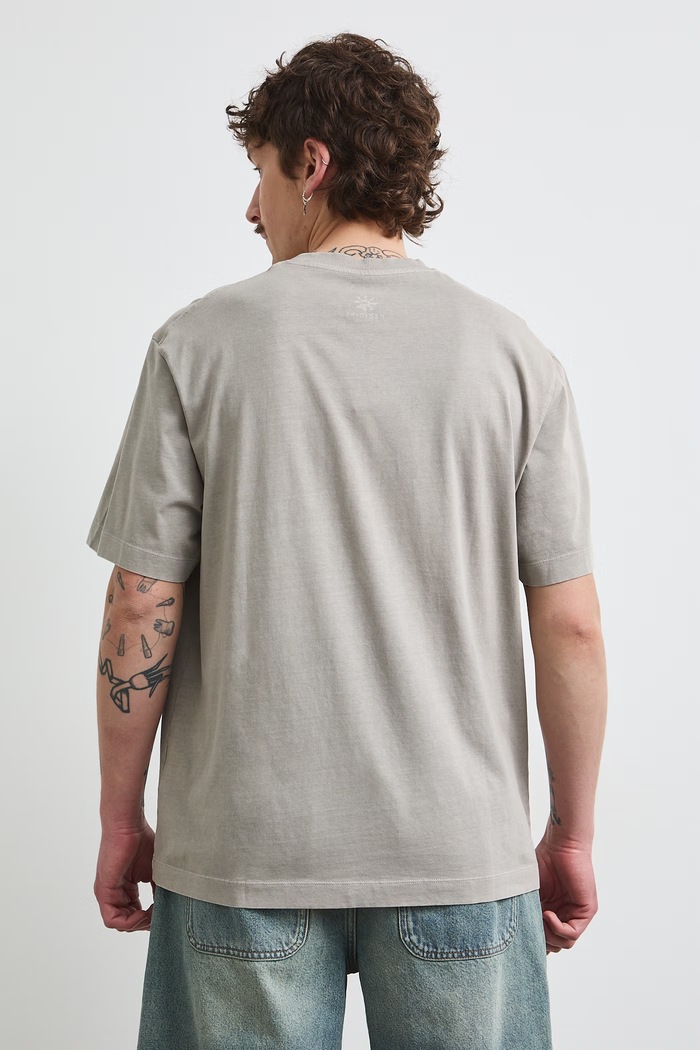 Odzież T-shirt męski bawełniany z efektem sprania RS26-TSMC11 szary