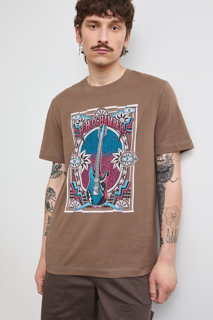Medicine T-shirt męski bawełniany brązowy RS26-TSMC14