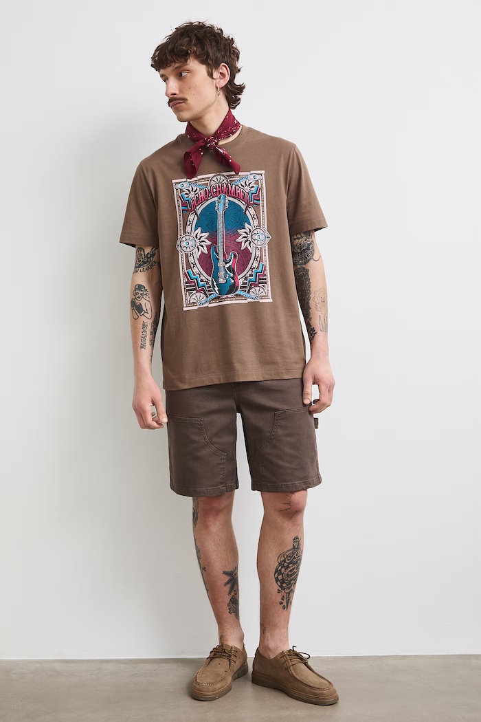 Medicine T-shirt męski bawełniany RS26-TSMC14 brązowy RS26