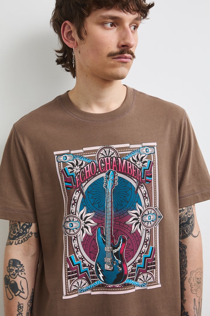 Medicine T-shirt męski bawełniany brązowy RS26-TSMC14