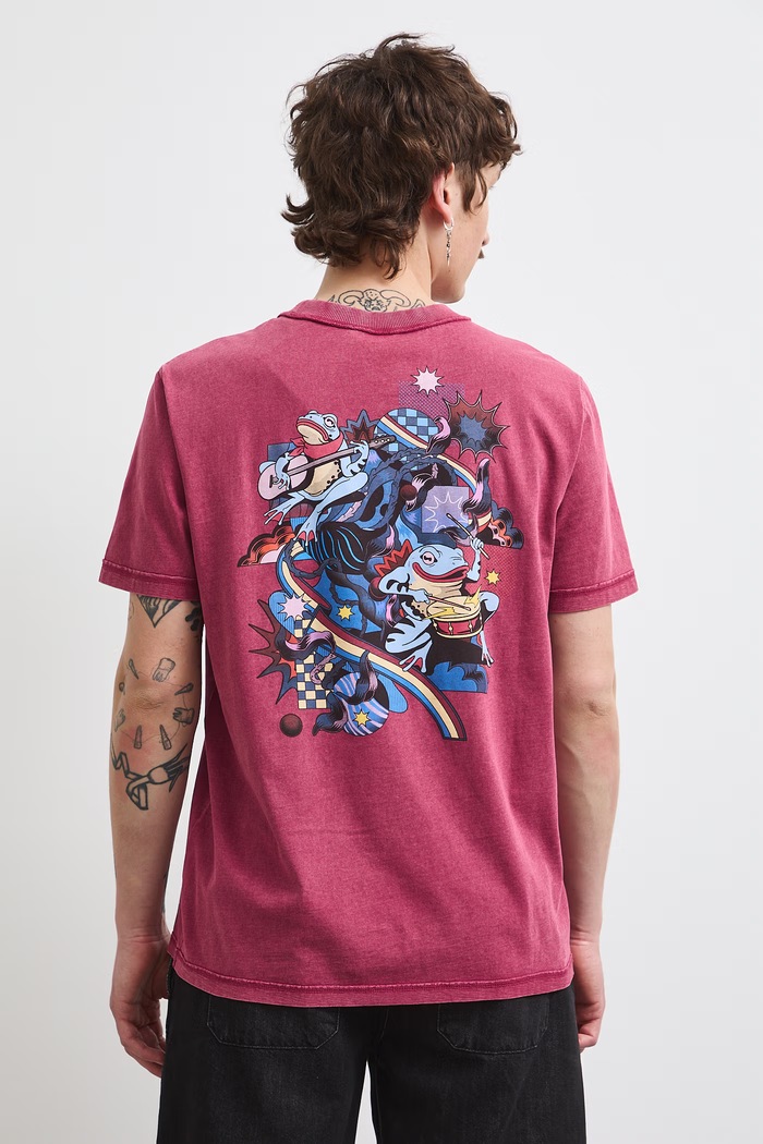 Odzież Medicine T-shirt męski bawełniany RS26-TSMC15 bordowy