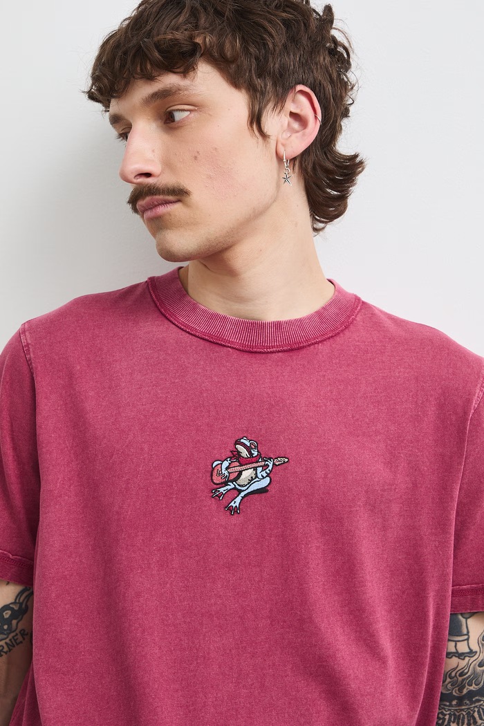 Medicine T-shirt męski bawełniany bordowy RS26-TSMC15