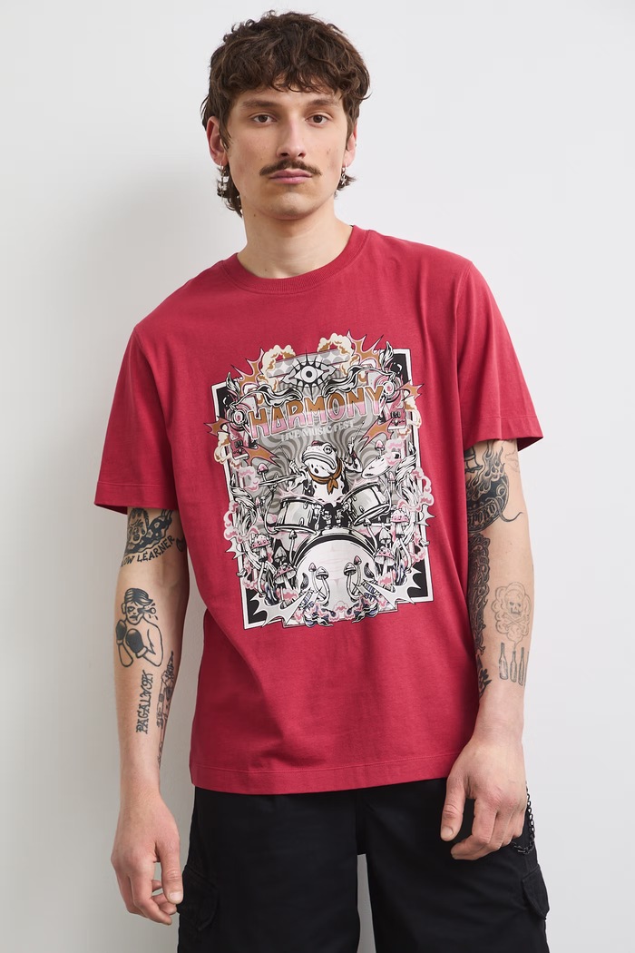 Medicine T-shirt męski bawełniany RS26-TSMC21 bordowy RS26