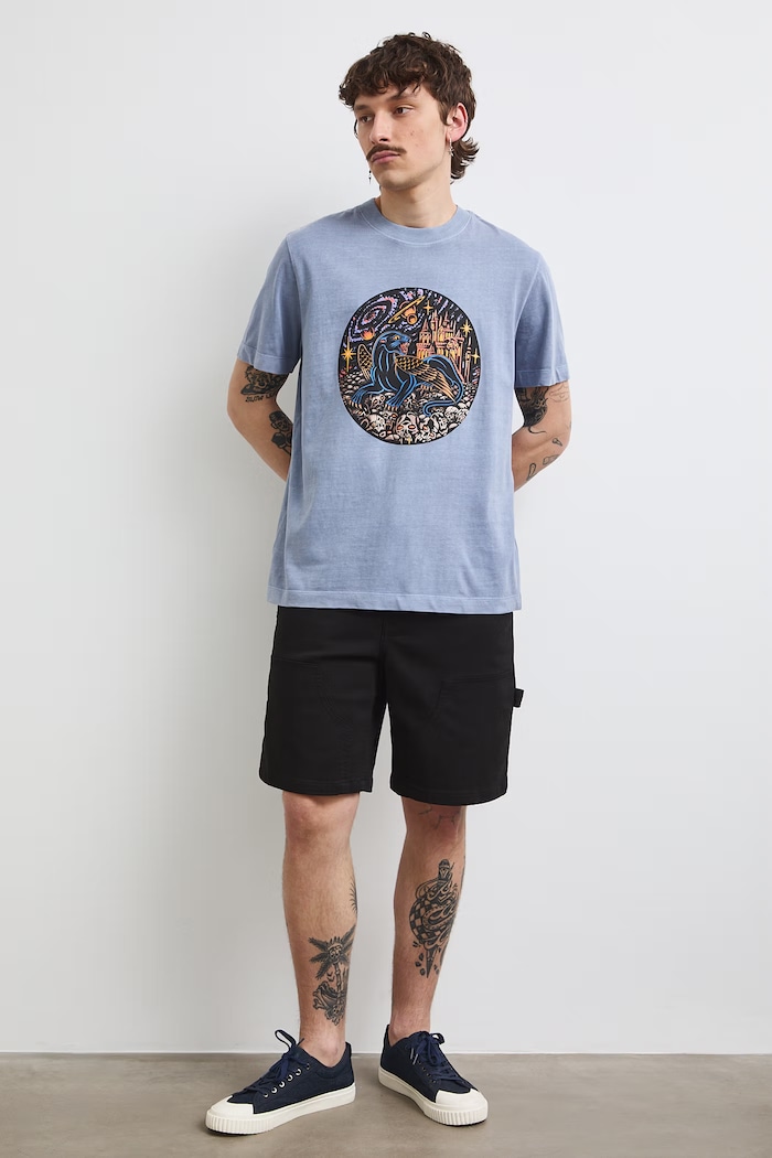 Tričko pánske bavlnené z kolekcie Tattoo Art by Marcel Ustowski (MUS TATTOO) RS26-TSMC53 fialová RS26
