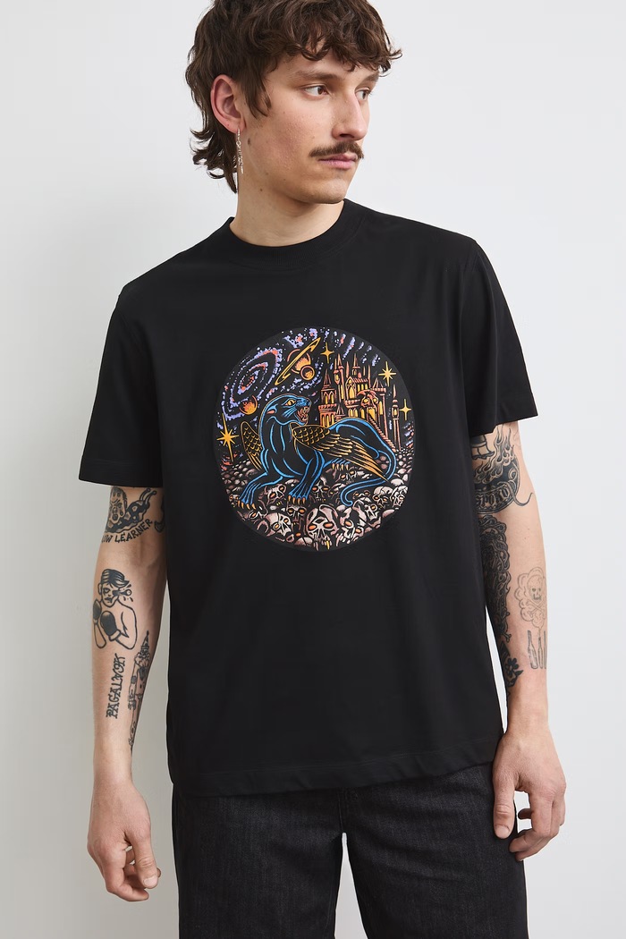 Tričko pánske bavlnené z kolekcie Tattoo Art by Marcel Ustowski (MUS TATTOO) RS26-TSMC53 čierna RS26