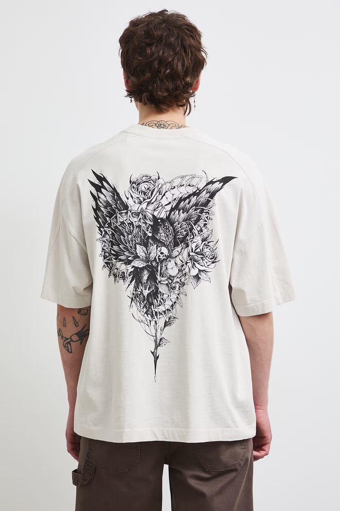 Tričko pánske bavlnené z kolekcie Tattoo Art by Mattia Provezza sivá RS26-TSMC54
