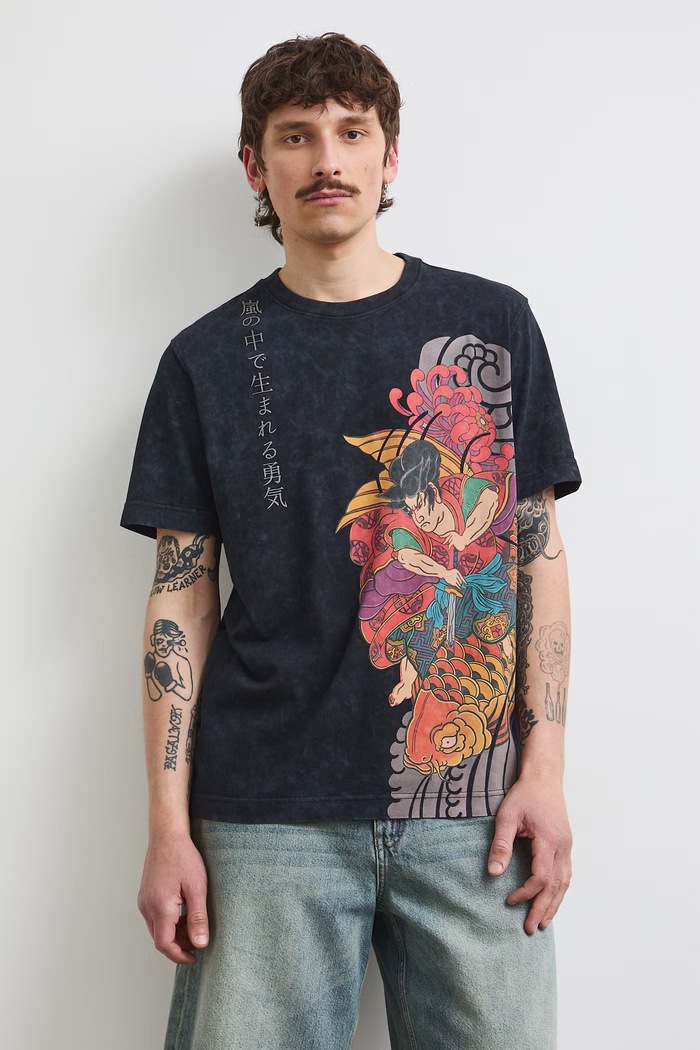 Tričko pánske bavlnené z kolekcie Tattoo Art by Tuan Nguyen RS26-TSMC56 čierna RS26