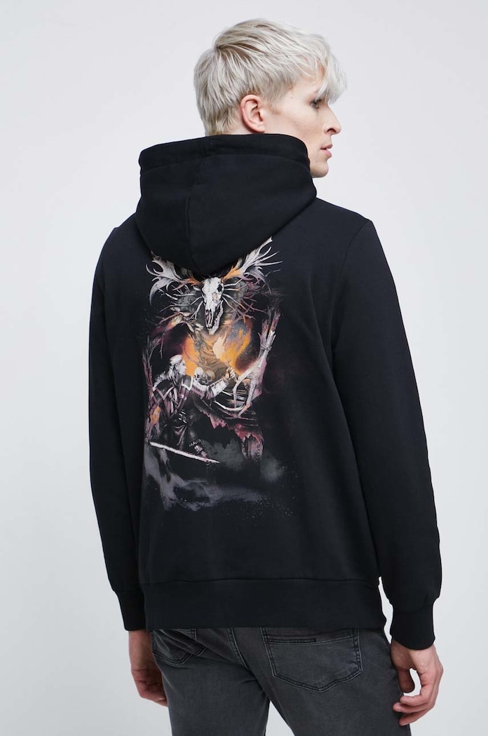 Odzież Bluza bawełniana męska z kolekcji The Witcher x Medicine kolor czarny RW22.BLMB52 czarny