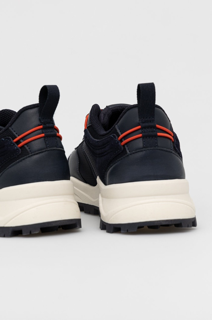 Sneakersy męskie z elementami skóry granatowe RW22.OBM203 granatowy