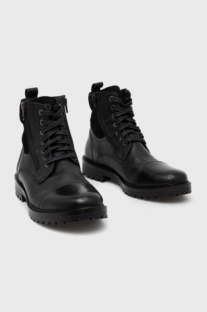 Obuwie Buty wysokie męskie skórzane kolor czarny RW22.OBM606 czarny