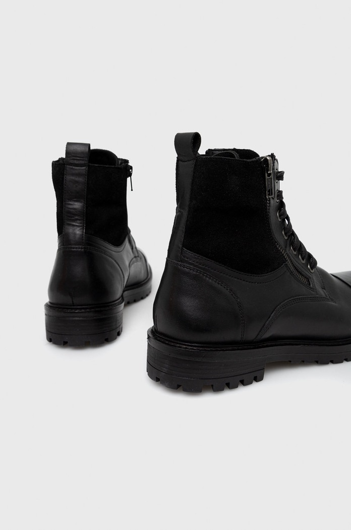 Buty wysokie męskie skórzane kolor czarny czarny RW22.OBM606