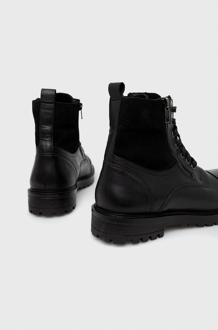 Buty wysokie męskie skórzane kolor czarny czarny RW22.OBM606