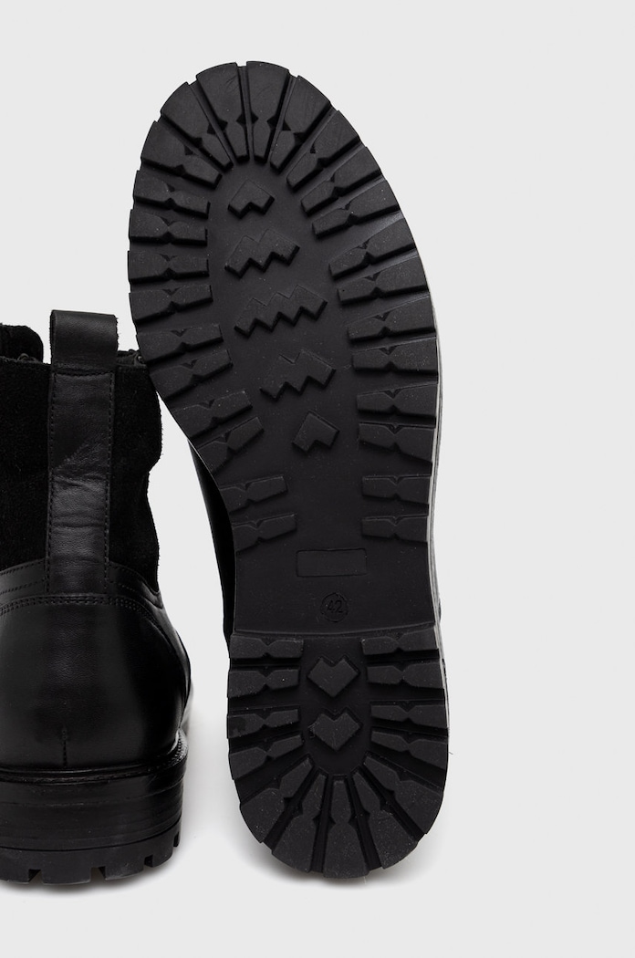 Buty wysokie męskie skórzane kolor czarny RW22.OBM606 czarny