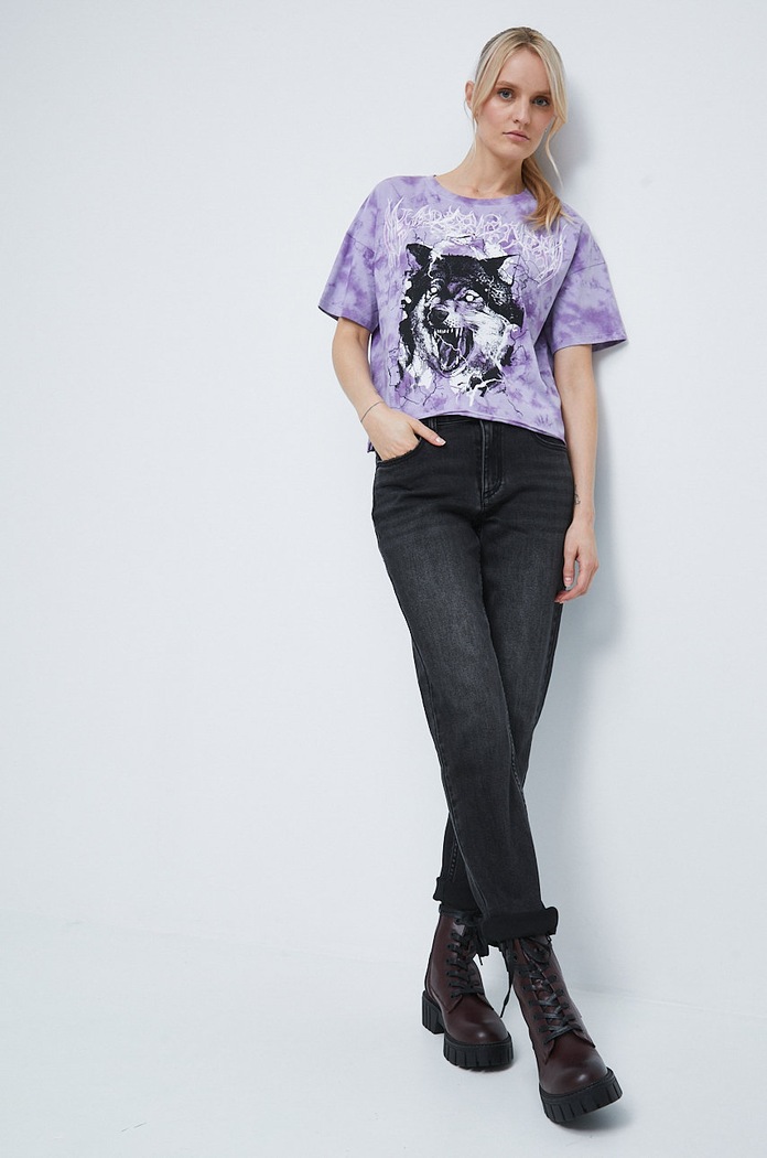 Jeansy damskie boyfriend TALL czarne RW22.SJD045 czarny RW22