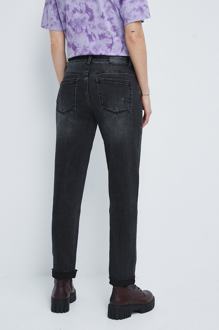 Odzież Jeansy damskie boyfriend TALL czarne RW22.SJD045 czarny